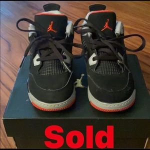 LIKE NEW JORDAN 14 RETRO (TD) BLACK- VARSITY RED